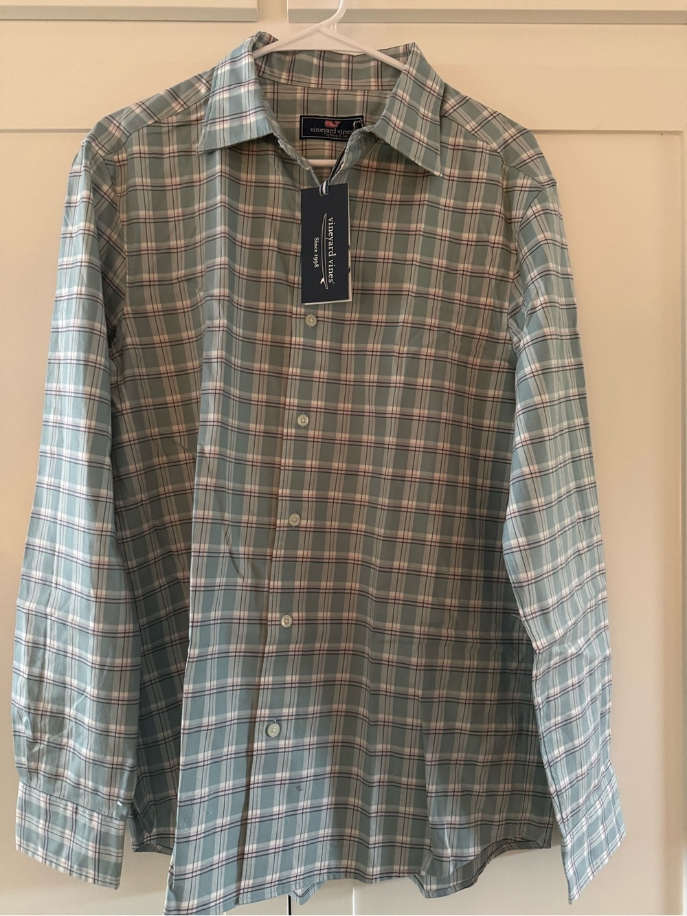 NWT Vineyard Vines Shep & Ian Cloud Plaid Button Down Shirt Men’s Medium